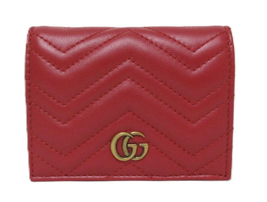 Gucci Double G Leather Compact Wallet 466492 Bi-fold Compact