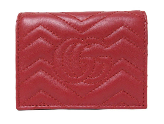 Gucci Double G Leather Compact Wallet 466492 Bi-fold Compact