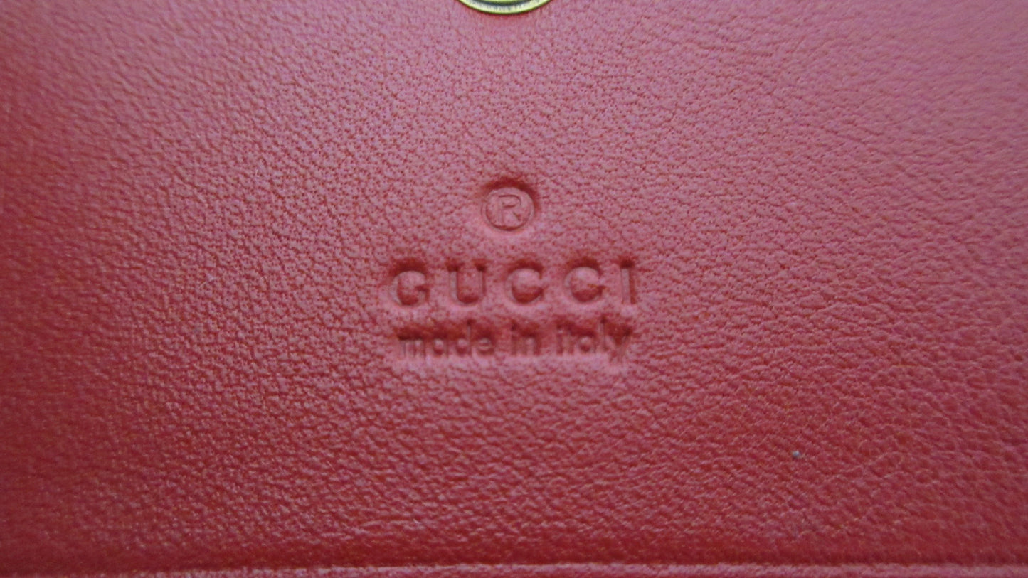 Gucci Double G Leather Compact Wallet 466492 Bi-fold Compact