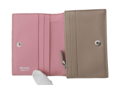 Prada Saffiano Embossed Leather Compact Wallet 1MV021