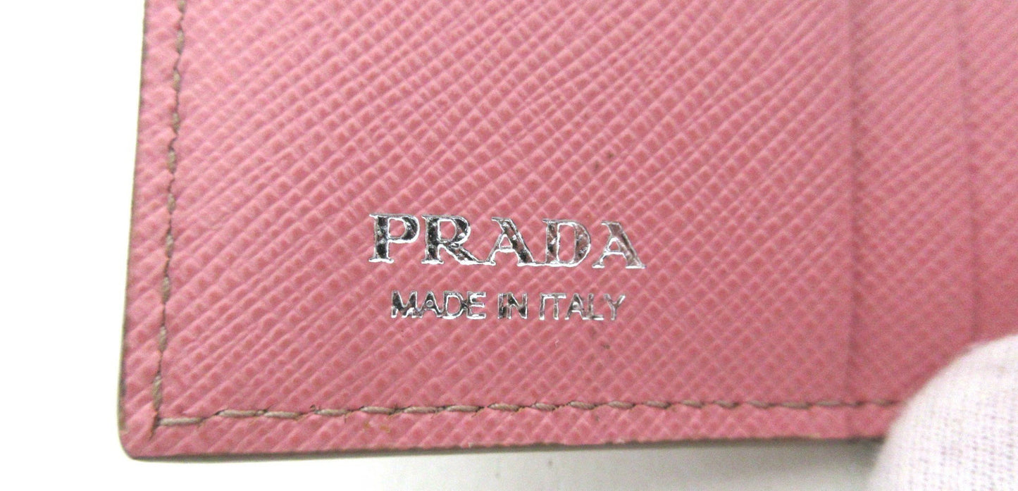 Prada Saffiano Embossed Leather Compact Wallet 1MV021