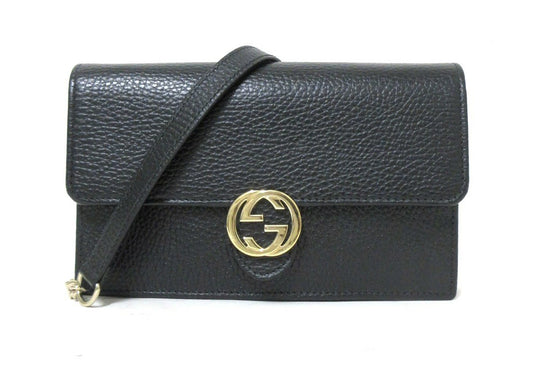 Gucci Interlocking G Leather Chain Wallet 615523