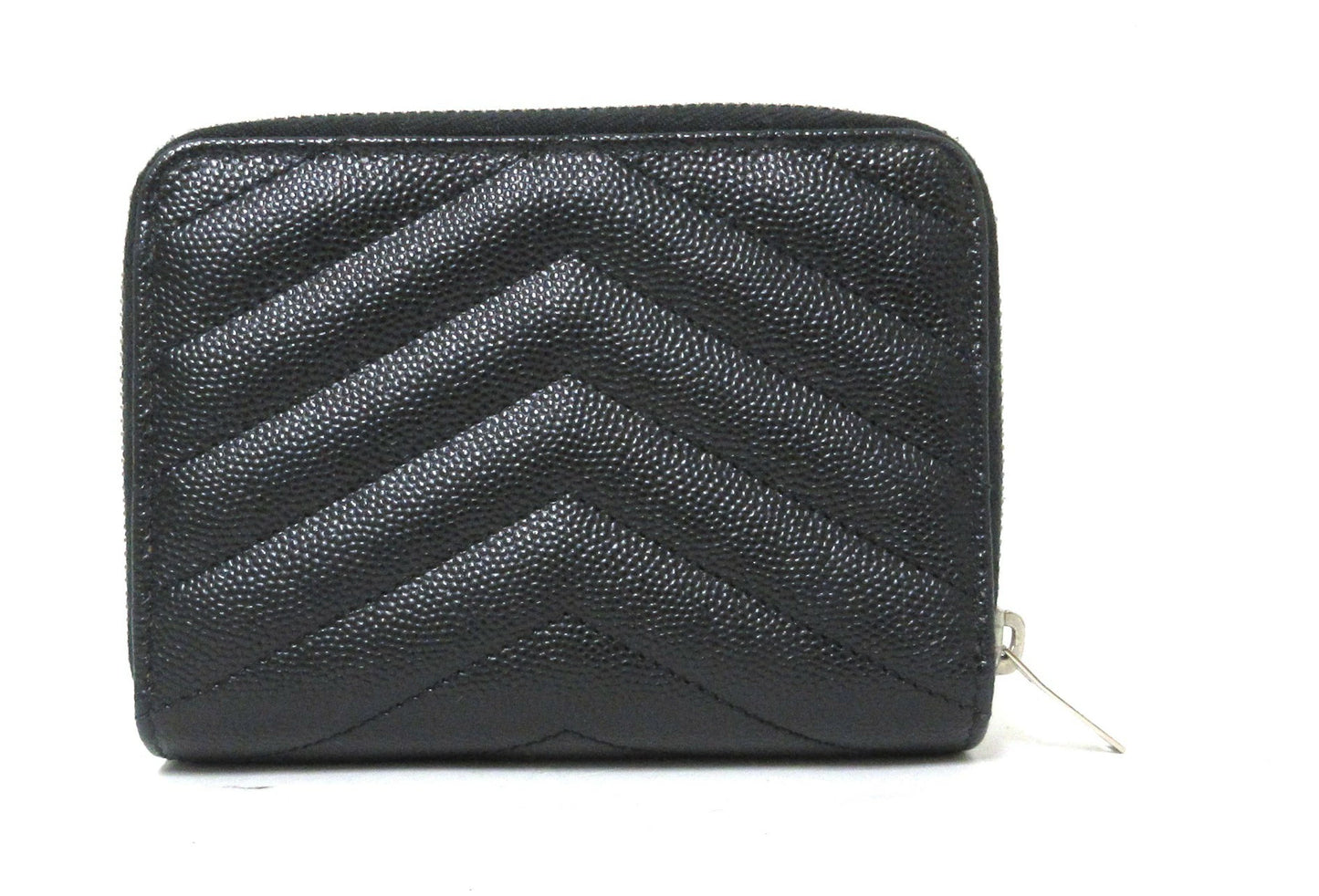 Yves Saint Laurent Paris V-stitch YSL logo leather compact wallet 403723