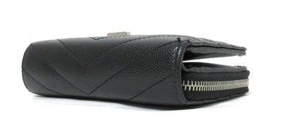 Yves Saint Laurent Paris V-stitch YSL logo leather compact wallet 403723