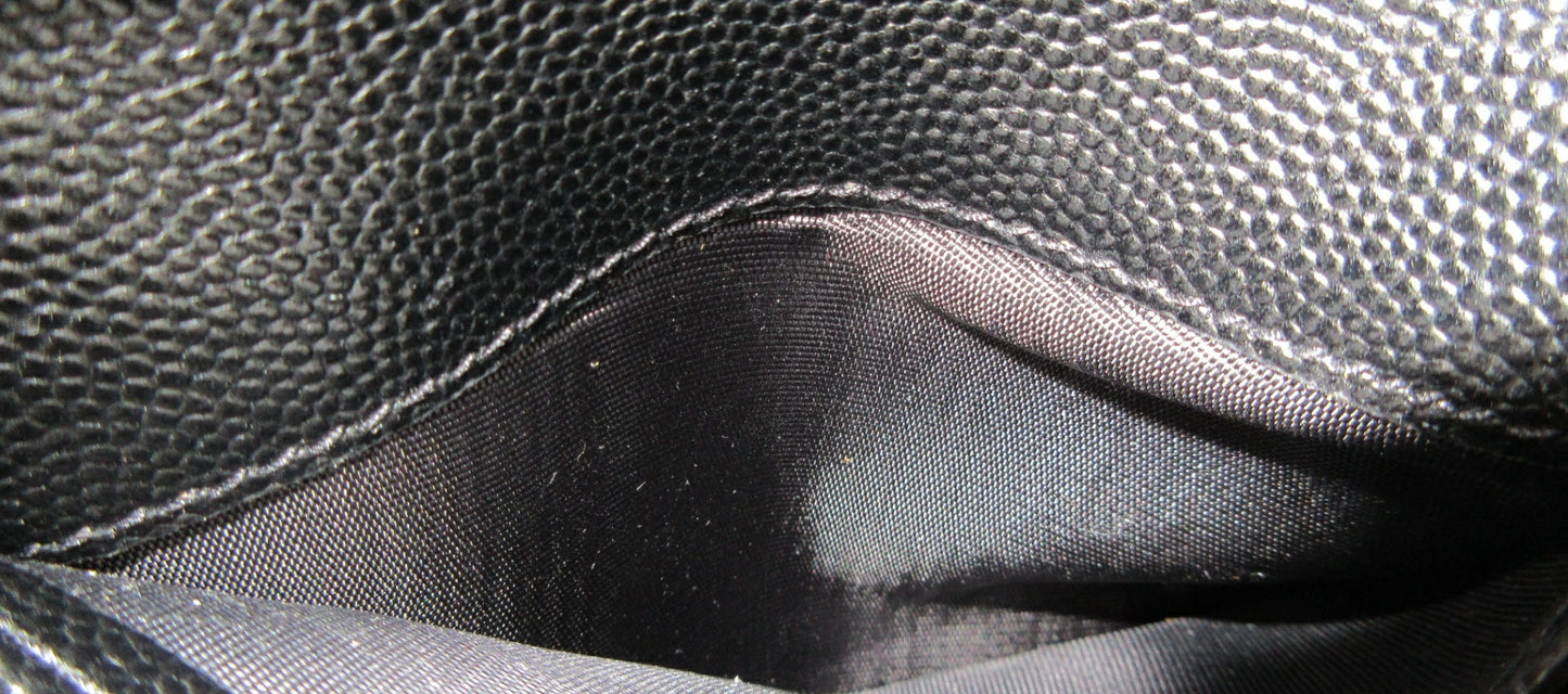 Yves Saint Laurent Paris V-stitch YSL logo leather compact wallet 403723