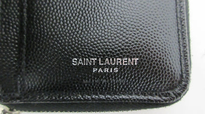 Yves Saint Laurent Paris V-stitch YSL logo leather compact wallet 403723