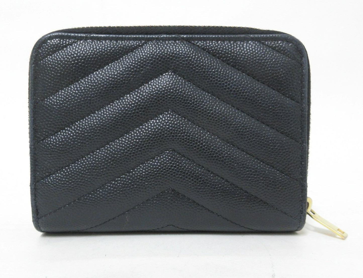 Yves Saint Laurent Paris V-stitch YSL logo leather compact wallet 403723