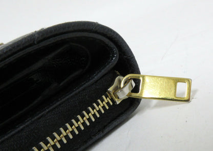 Yves Saint Laurent Paris V-stitch YSL logo leather compact wallet 403723