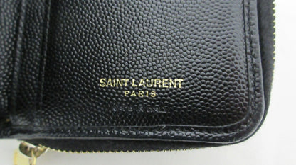 Yves Saint Laurent Paris V-stitch YSL logo leather compact wallet 403723