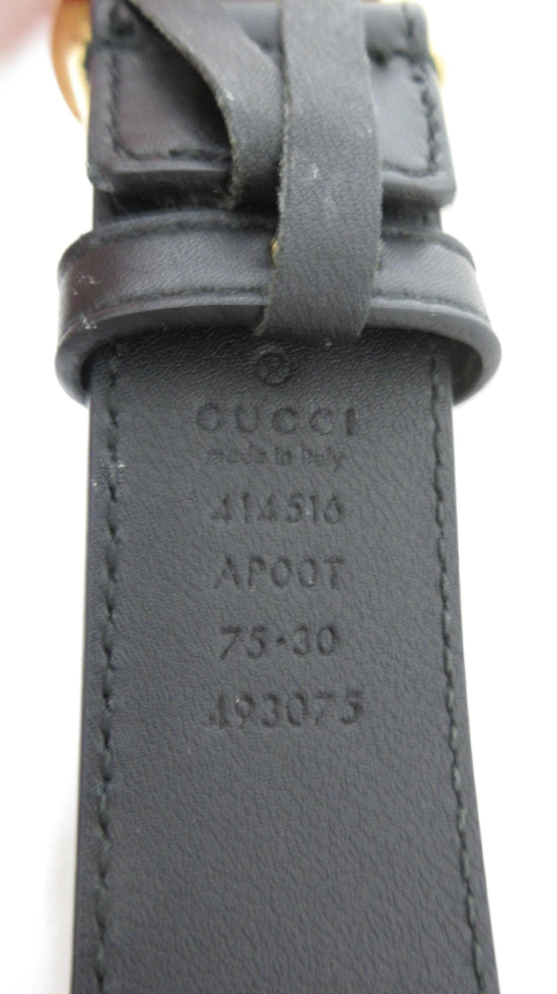 Gucci Double G Belt 414516 Black/Gold Size 75