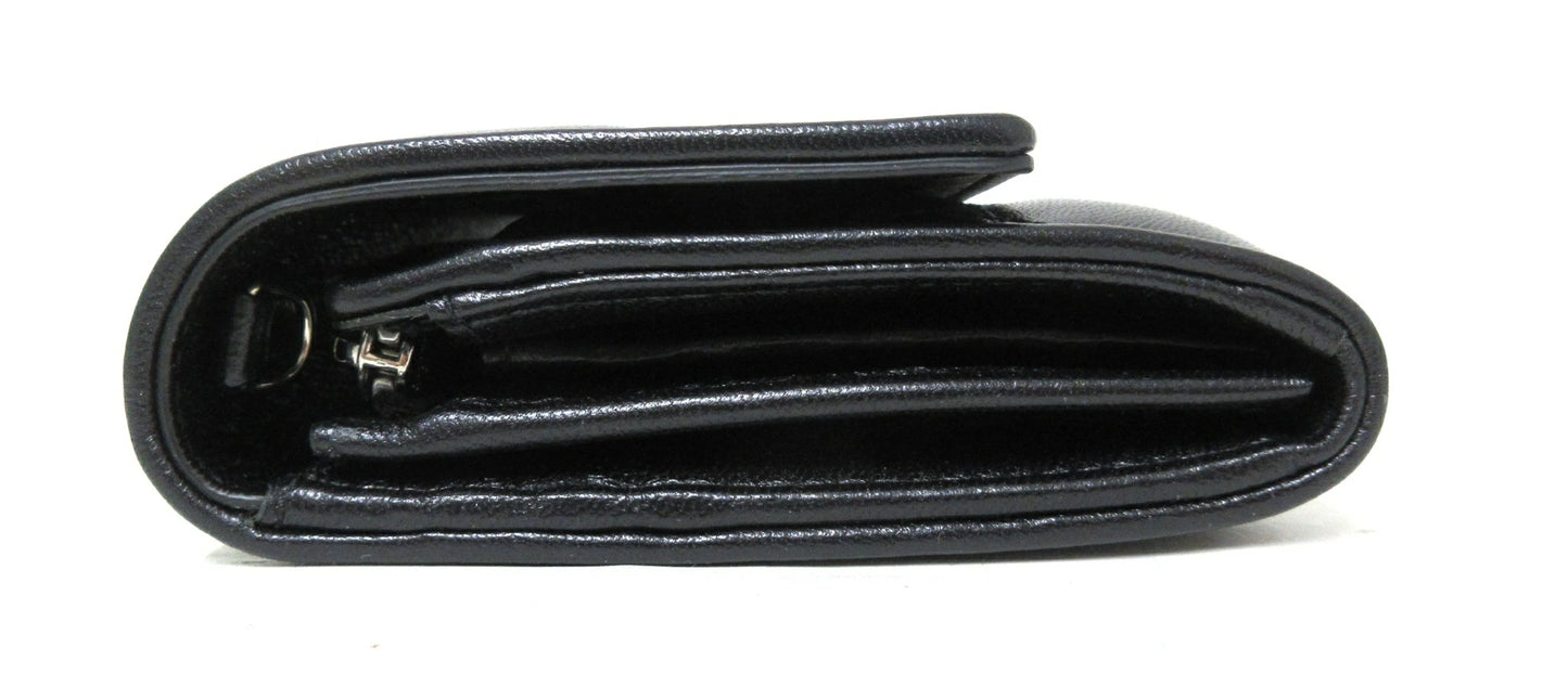 Christian Dior Cannage Leather Chain Wallet with Logo Charm