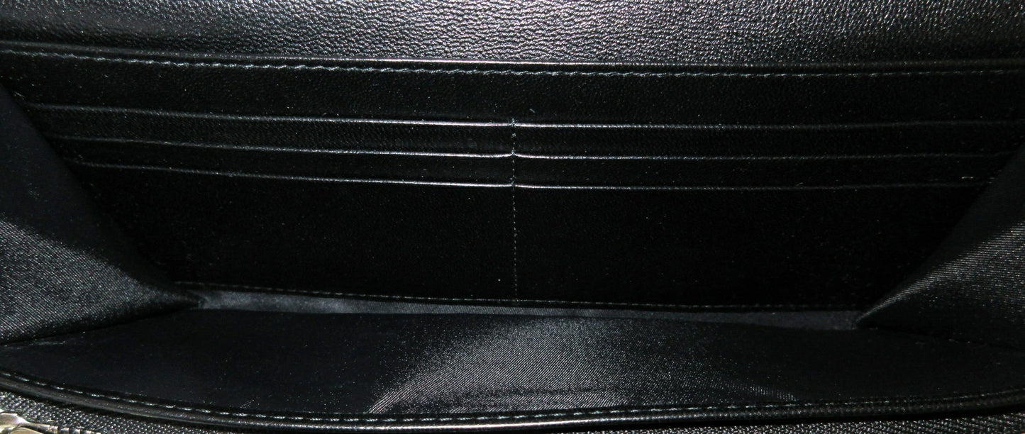 Christian Dior Cannage Leather Chain Wallet with Logo Charm