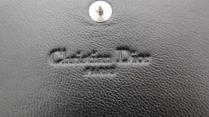 Christian Dior Cannage Leather Chain Wallet with Logo Charm