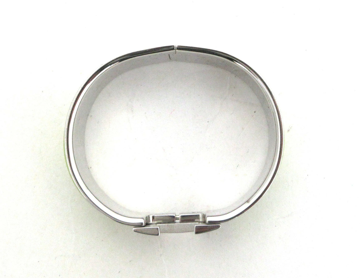 Hermes Clic Clac H Wide GM Bangle Yellow Green/Silver Bracelet