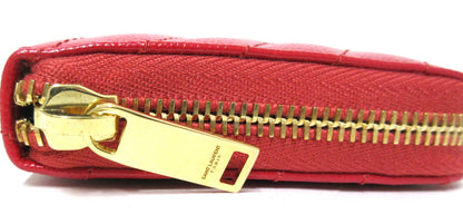 Yves Saint Laurent Paris V-Stitch Leather Round Zip Wallet 358094