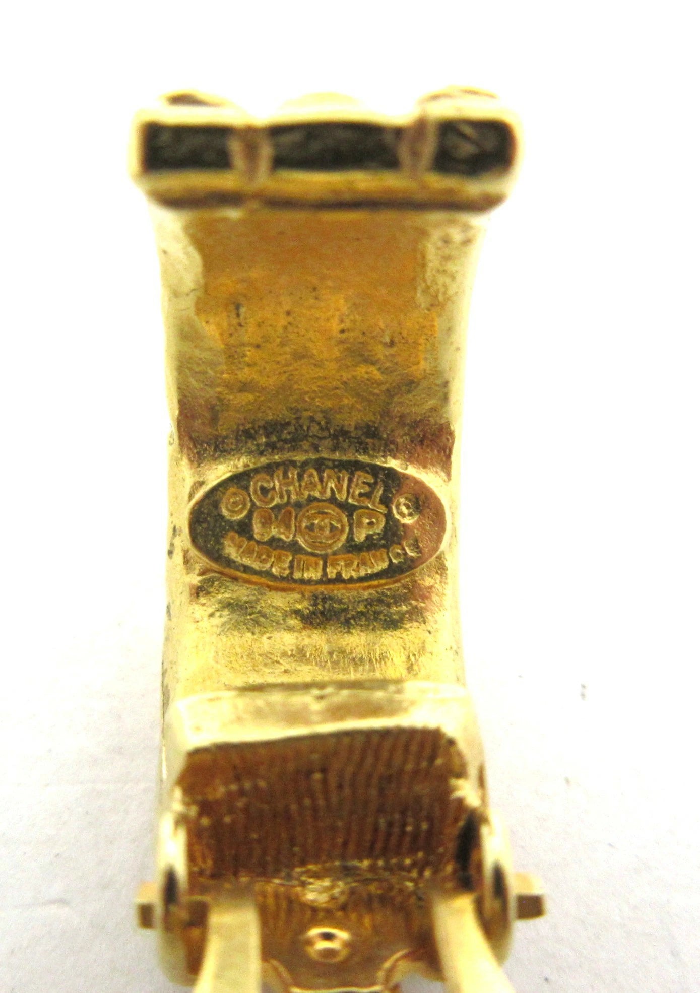 Chanel Coco Mark Earrings 94P Cross Motif Gold Metal