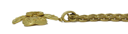 CHANEL Coco Mark Necklace 96A Clover Gold Metal