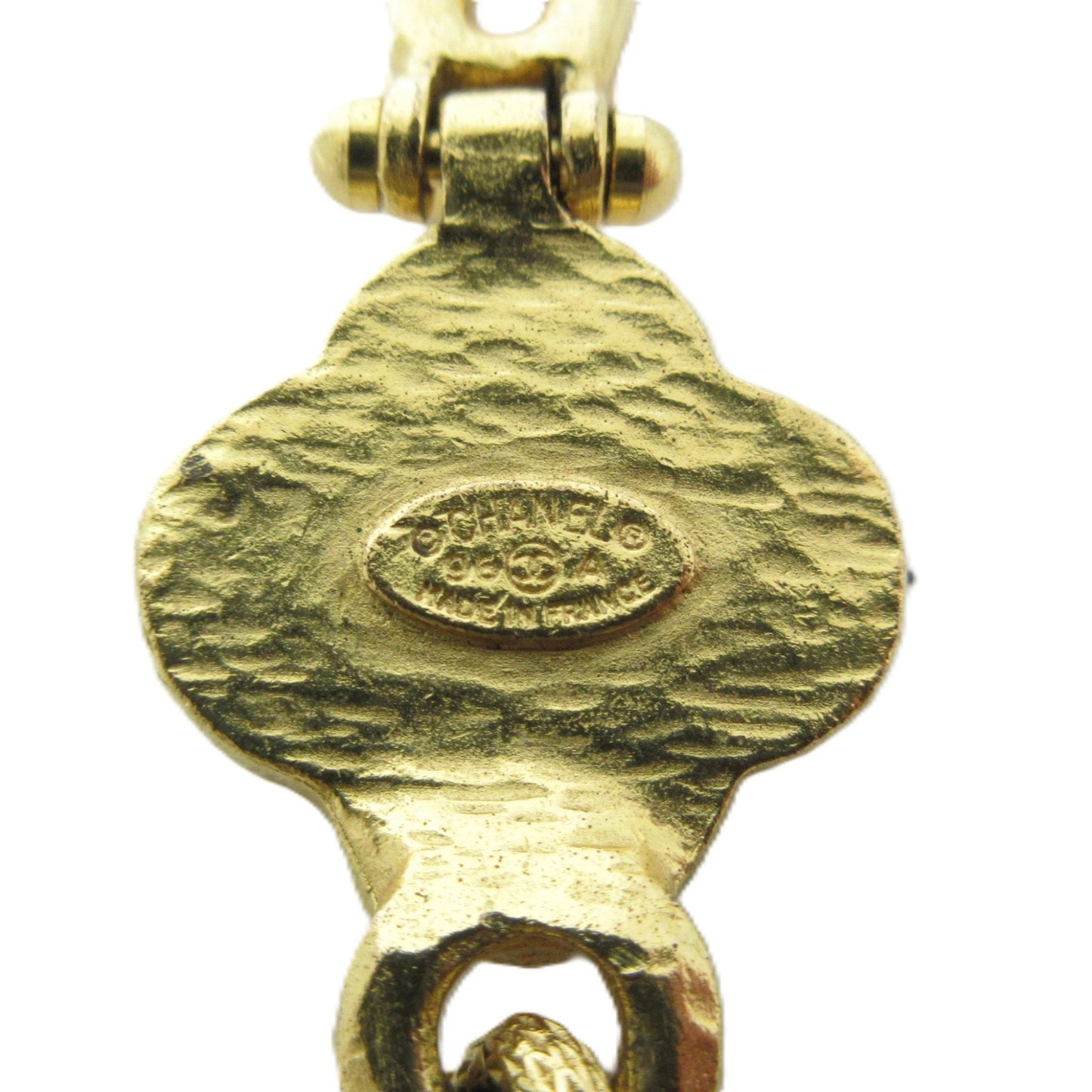 CHANEL Coco Mark Necklace 96A Clover Gold Metal
