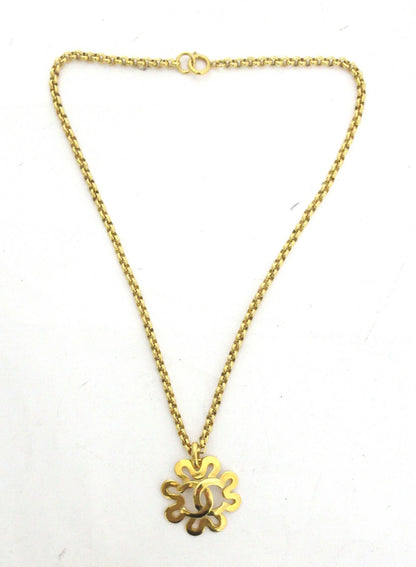 Chanel Coco Mark Necklace, Gold Metal, 95P
