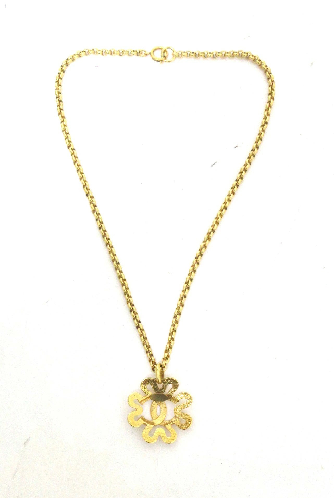 Chanel Coco Mark Necklace, Gold Metal, 95P