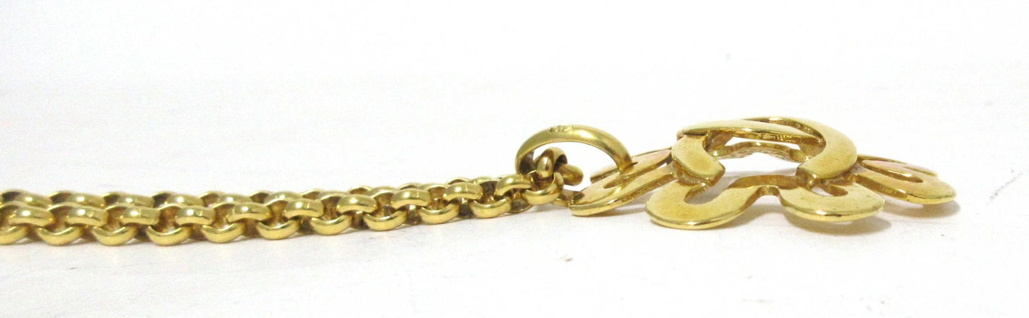 Chanel Coco Mark Necklace, Gold Metal, 95P