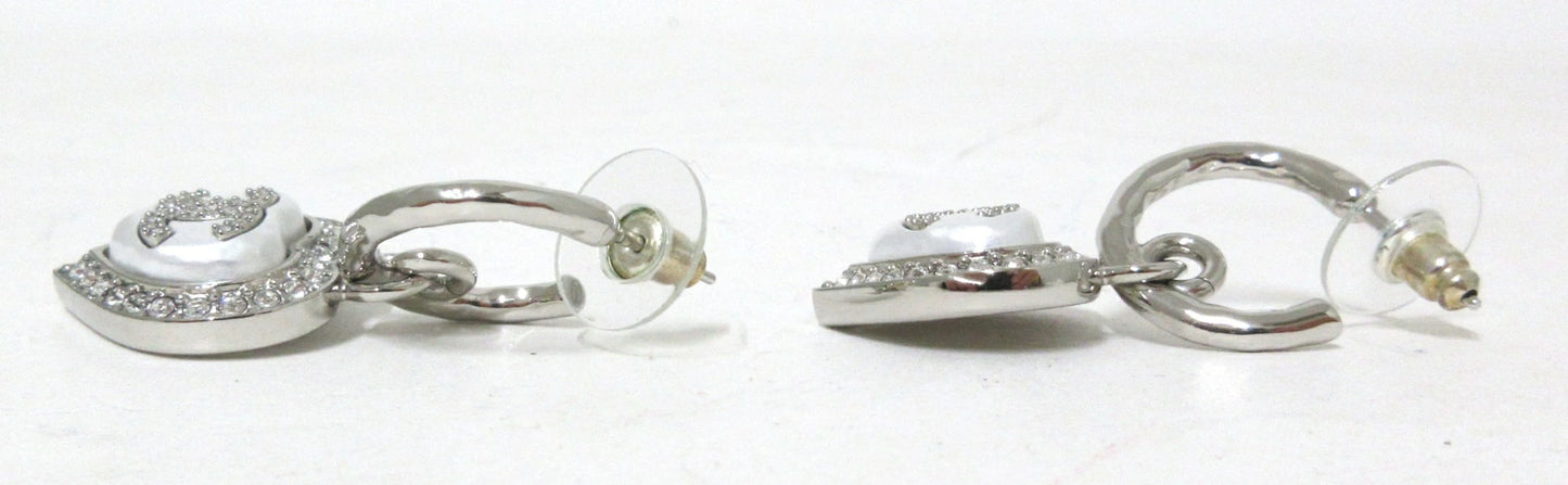 Chanel Coco Mark Heart Earrings with Rhinestones B23B