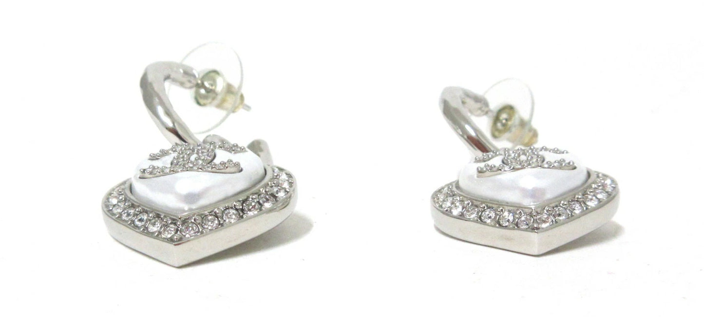 Chanel Coco Mark Heart Earrings with Rhinestones B23B