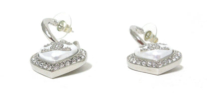 Chanel Coco Mark Heart Earrings with Rhinestones B23B