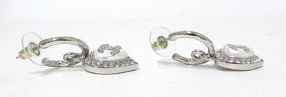 Chanel Coco Mark Heart Earrings with Rhinestones B23B